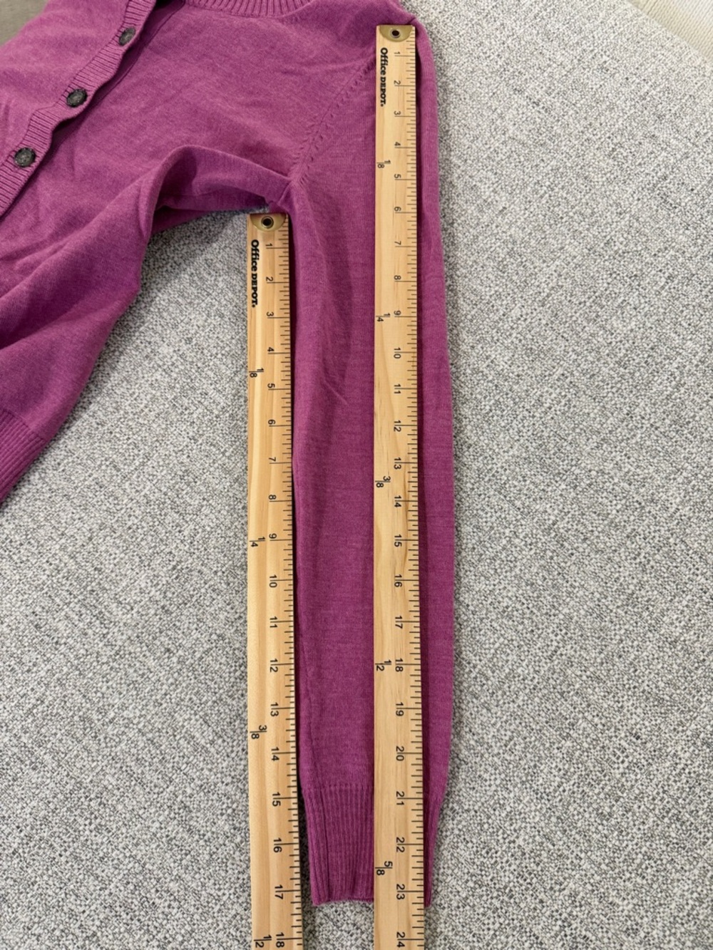Banana Republic Fuchsia Pink Button-Front Merino Extra-Fine Wool Cardigan - Picture 11 of 11